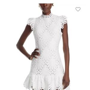 Aqua White Ruffled Tiered Mini Dress